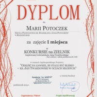 Zdjęcie ilustracyjne wiadomości: <b>I miejsce w ogólnopolskim konkursie na Zielnik w Projekcie ”Odejść na zawsze, by stale być blisko…” – ks. Jan Twardowski w oczach młodych.</b> #3