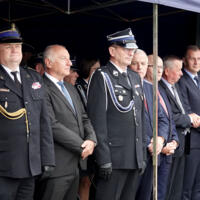 Uroczystość poświęcenia nowego samochodu strażackiego w OSP Paszyn.
