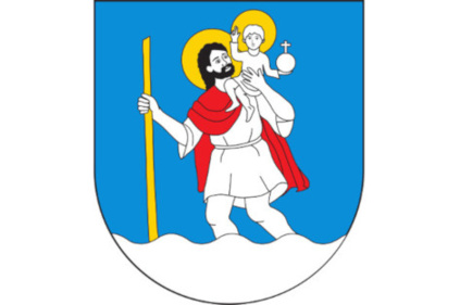 Herb Gminy Chełmiec - Święty Krzystof